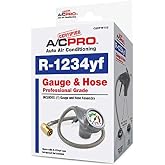 A/C Pro InterDynamics Certified Air Conditioner Gauge and Hose, R-1234yf | 24 Inches, A/C for Cars and Trucks, Reusable A/C Recharge Kit, Trucks and Cars, Professional Grade, Trigger Dispenser