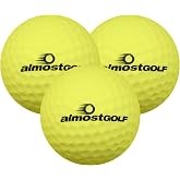 Almost Golf Limited Flight Golf Balls (3 Ball Pack) -Yellow - from in The Hole Golf