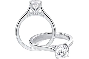 getlove Moissanite Solitaire Engagement Ring for Women 925 Sterling Silver 1 Carat D Color Moissanite Wedding Band Promise Ri