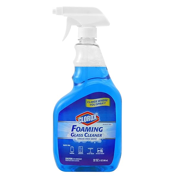 CLOROX FOAMING GLASS CLEANER TRIGGER SPRAY, STREAK FREE...