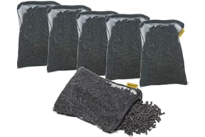 Aquapapa 6 lbs Carbon Charcoal Filter Media Pellets in 6 Mesh Bags for Aquarium Fish Tanks