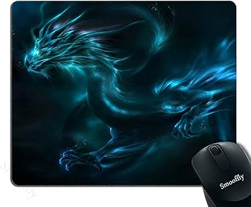 Amazon Com Smooffly Mouse Pad Unique Design Mouse Pad Cool Blue Dragon Design Gaming Mousepad Electronics