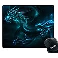 Smooffly Mouse pad Unique Design Mouse Pad Cool Blue Dragon Design Gaming Mousepad