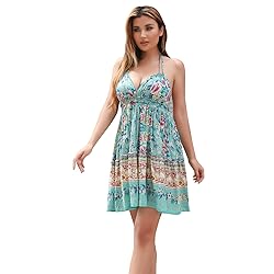 VERGOODR Women's Summer Boho Bohemian Deep V Neck