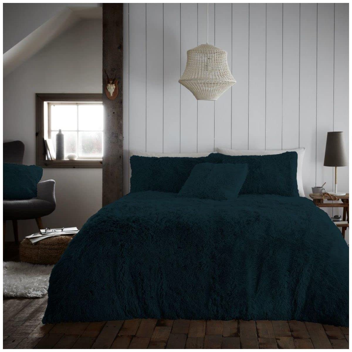 GC GAVENO CAVAILIA Teddy Fleece Duvet Cover OR Hug & Snug Throw Blanket OR Snuggle Warm Cushion Cover, Teal, Single
