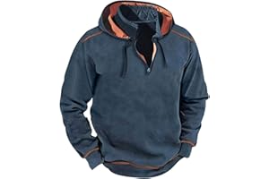 OPHPY Long Sleeve Shirts For Men Fall Winter Quarter Button Corduroy Pullover Xmas Gifts Mock Neck Polo Sweatshirts Sweater