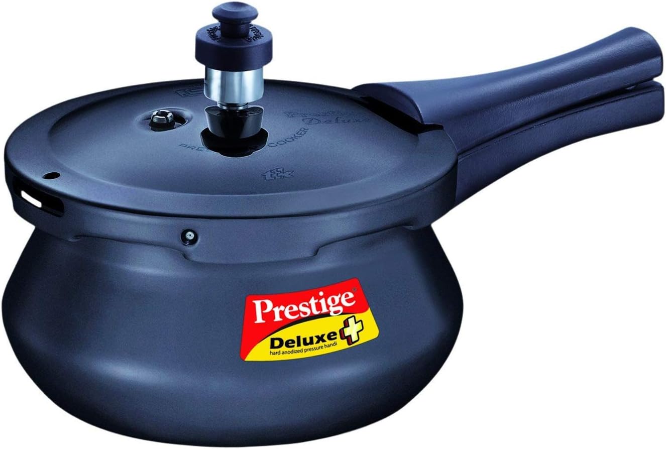 RK SUN Prestige Deluxe Plus Baby Induction Base Hard Anodized Pressure Handis, 2 litres, Black