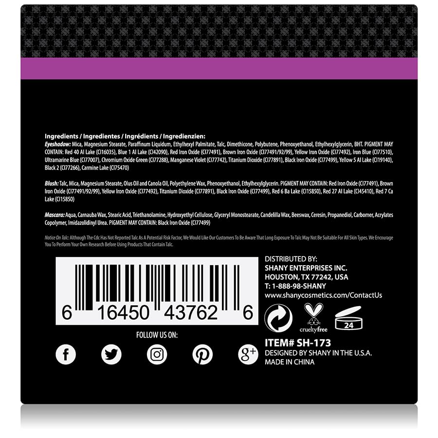 SHANY 'Timeless Beauty' Kit - 36 Eye Shadows, 6 Blushes, Mini Mascara, and Applicators