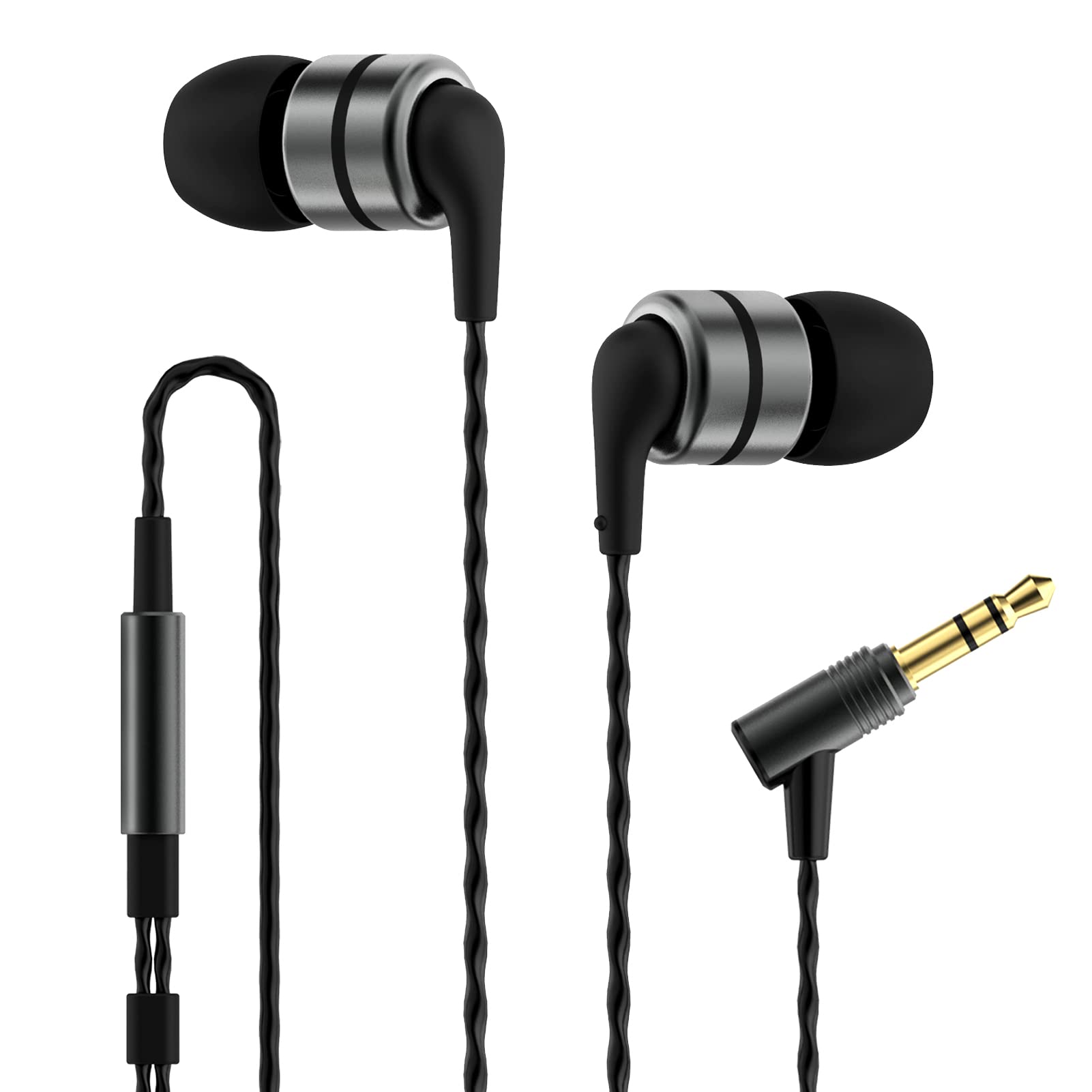 Soundmagic E80 Wired Earbuds No Microphone HiFi Stereo Audiophile Earphones Noise Isolating in Ear Headphones Comfortable Fit Super Bass Gunmetal
