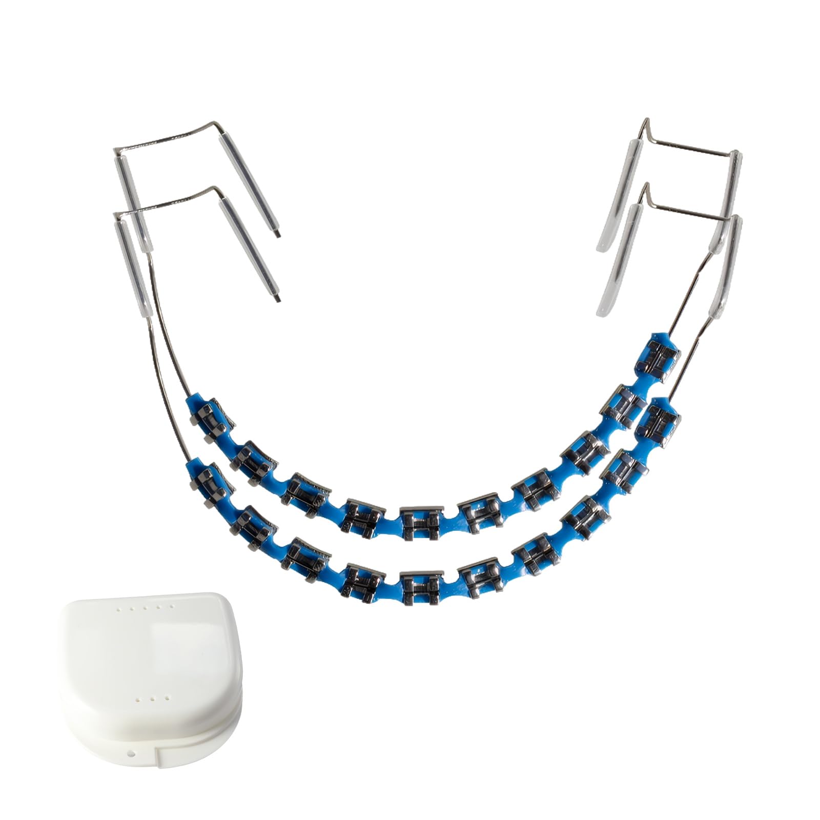 Photo 1 of 1 Set Brackets Falsos Para Dientes,Braces Kit with Brackets & Wire, for Dental Students & Orthodontic Practice,Brackets Para Dientes (Dark Blue)