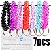 Shells Group 7pack Colorful Assorted Flesible Plastic Spiral Coil Wrist Band Stretchable Key Ring Chains With Key Holders