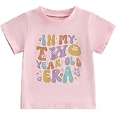Toddler Girls Birthday Outfit in My One Two Three Four Five Six Year Old Era Shirt Short Sleeve Tops Summer Clothes