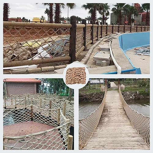 SSWZHANG Indoor Hemp Protection Net Hemp Rope Net for Climbing House on the Tree Protection Net for Balcony Stairs Railing (Size: 1 x 10 m (3 x 33 ft))