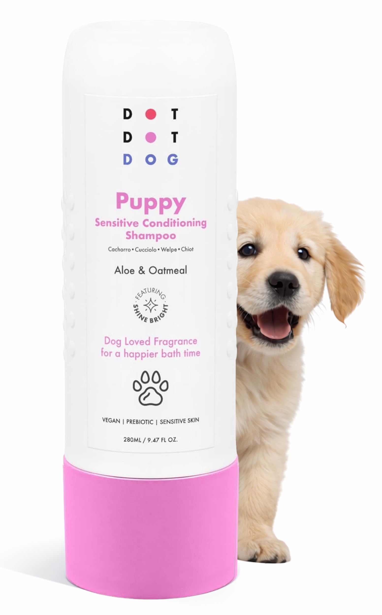 Puppy Shampoo from 8 Weeks - Gentle, Hypoallergenic & Vegan, Low-Irritation Fragrance Dog Shampoo Sensitive Skin & Itchy Skin - Soft & Shiny Fur - Puppy Essentials - 280ml