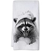 KIDEAR Funny Raccoon Hand Towel for Bathroom,1 PCS Cute Raccoon Kitchen Towels for Kids Room Decorations Dish Towels,Cute Animal, Gifts for Women, Pet Owners Housewarming - C06