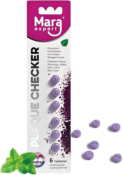 Mara Expert Plaque Testtabletten 2 Stuks Ook Geschikt Voor Kinderen Professionele Tandplak Voor Tandpoetsen Veganistisch Zonder Suiker Amazon Nl