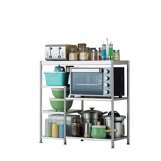 Cocina Acero Inoxidable Estante Piso Horno Microondas Horno Olla ...