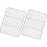 TeamFar Cooling Rack, 8.75” x 6.25” Stainless Steel Wire Baking Rack for Cooking Roasting Grilling, Fit for Oven Pan, Oven & Dishwasher Safe, Non-toxic & Heavy-Duty, 2PCS