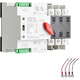 GAEYAELE Automatic Transfer Switch Three Phase ATS 100A 220V Power Transfer Switch Din Rail Mounted Controller Electrical Type(3P-100A-AC220V)