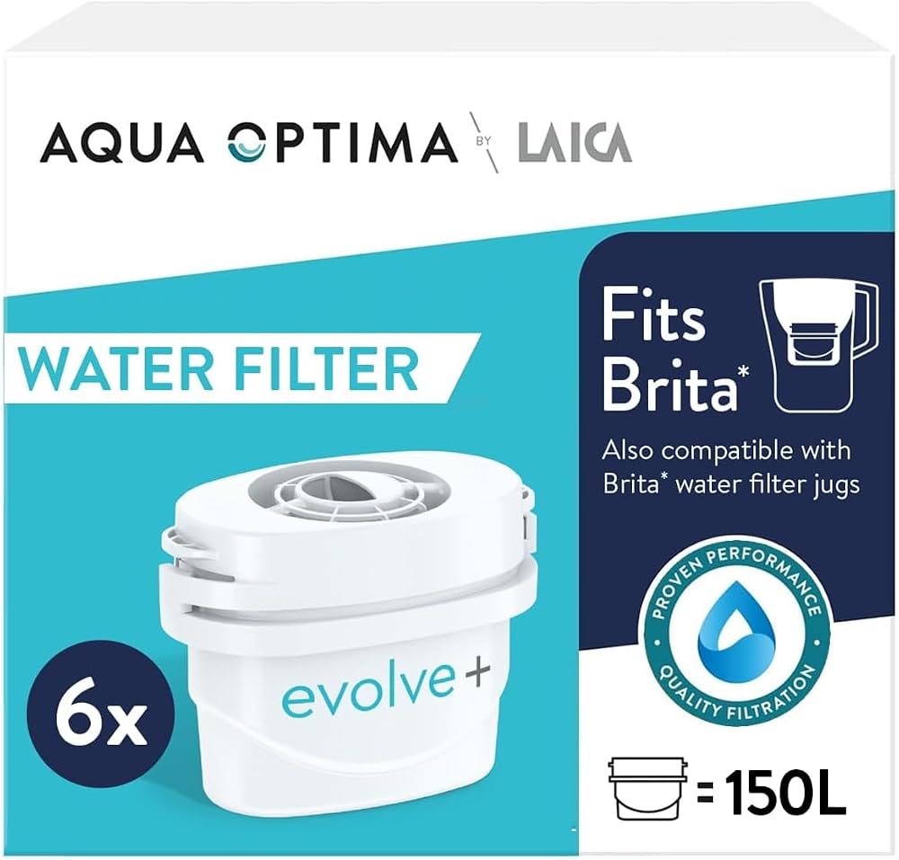 Aqua Optima Evolve+ 6 Pack Water Filter Cartridges Multi-Fit LAICA