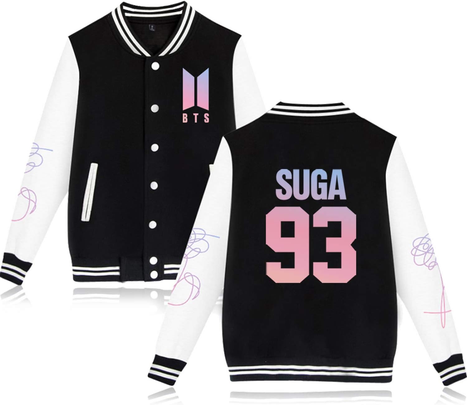 Yicool K-Pop BTS Hoodie Love Yourself Sweatshirt Suga V Jimin Jung Kook Black Hooded Sweater Kpop Tee Pullover Jacket