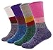 Women's Lady's 4 Pack Multi Color Cotton Crew Socks Multi Color2 One Size
