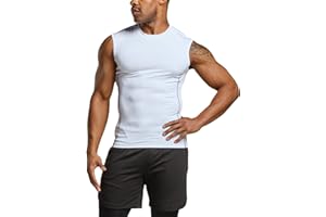TSLA Men's Sleeveless Workout Shirts, Dry Fit Running Compression Cutoff Shirts, Athletic Training Tank Top