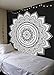 ANOKHIART Black White Ombre Mandala Twin Tapestry Bohemian Wall Hanging Psychedelic Cotton Tapestries Wall Art Dorm Decor Bedspreads Beach Throw Twin 85x55 Inches
