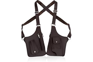 Wshxjzyay Double Shoulder Armpit Bag for Men, Anti-theft Bag with Double Shoulder Straps, Anti Theft Harness for Men Leather, Anti-theft Harness Wallet (Brown)