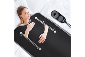 UMIXGENE Infrared Sauna Blanket, Portable Design for Relaxation and Detoxification Highest 176℉（Pitch Black）