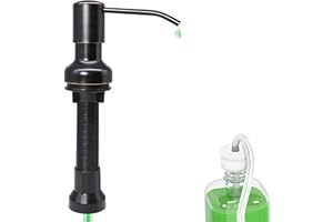 GMCOZY Kitchen Sink Soap Dispenser Oil Rubbed Bronze with 47" Extension Tube Kit and 17 Oz Bottle, Under Sink Countertop Dish Soap Dispenser Pump
