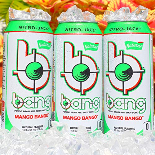 Bang Natural Mango Bango Energy Drink, 0 Calories and Sugar Free, 16 Fl