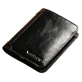 Men's Genuine Cowhide Leather Extra Capacity RFID