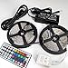 eTopxizu 32.8Ft /10M DC 12V Flexible 5050 RGB LED Strip Light With 44key LED Controller and 12V5A Power Adapter Non-waterproof for Indoor Decoration Novelty