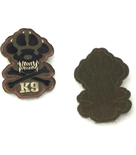 K9 Dog Patch With Hook Adhesive Fastener – Morale Military K-9 Black #6 (Made In USA)
