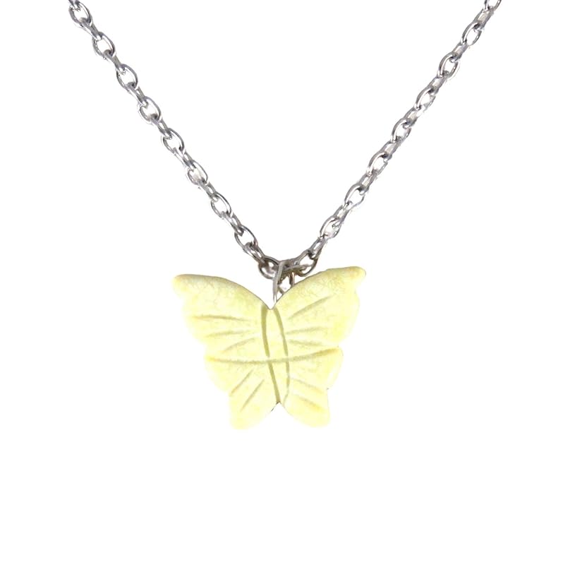 Amazon.com: Yellow Gemstone Butterfly Necklace 1766: Handmade
