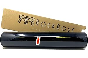 ROCKROSE 5% VLT Car Tint 24 in x 25 FT 2PLY Premium Carbon Professional Tint Car Window Tint Heat, UV, and IRR Block Tint for Cars Adhesive Film(24 in x 25 FT)