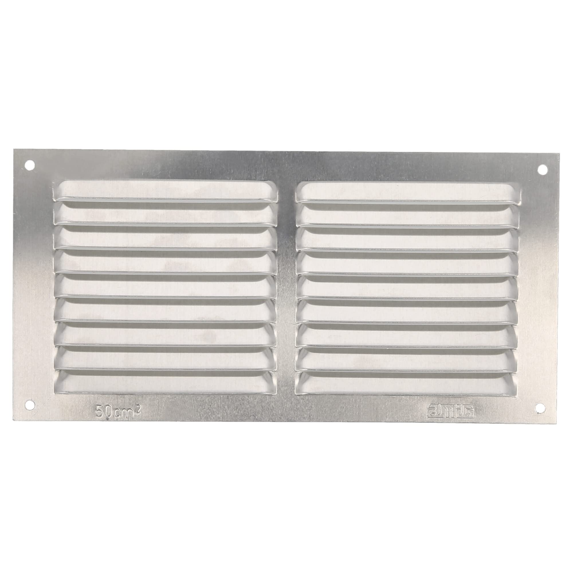 Amig - Rectangular Aluminium Grille - Ventilation Grills for Air Outlet - Ideal for Kitchen and Bathroom Ceiling - Measures 100 x 200 mm - Silver — image 1