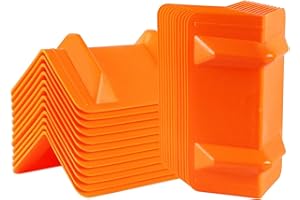 SALUINOKI 24 Pack Flatbed Edge Corner Protector for Cargo Shipping, Plastic Ratchet Strap Protectors for Tie Downs, Corner Guards for Straps Orange