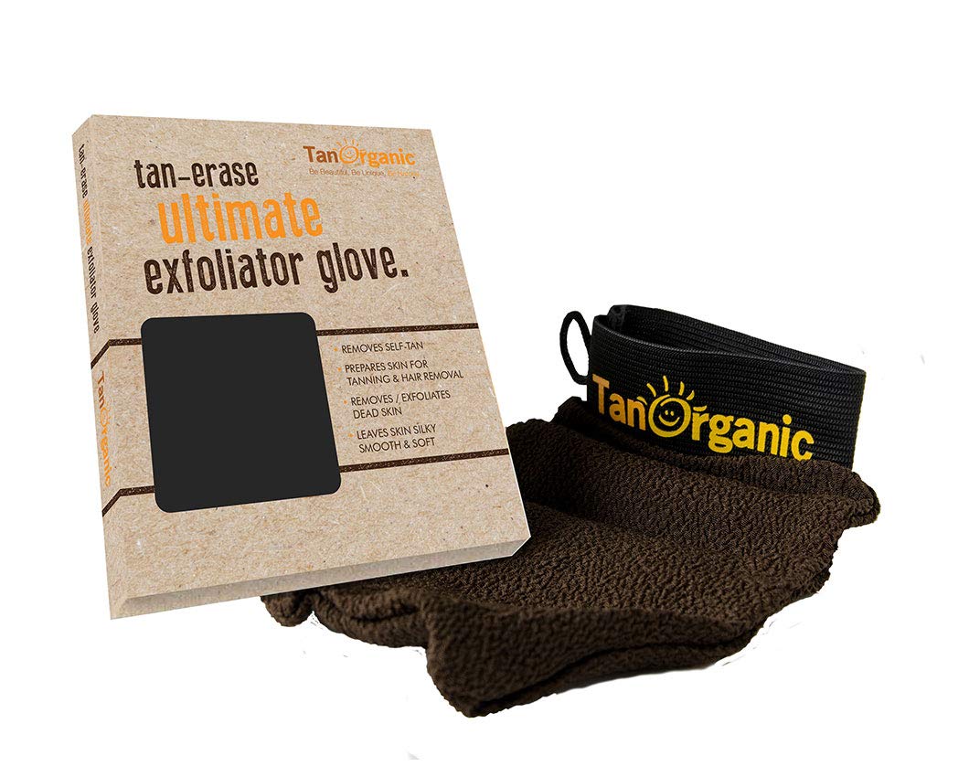 TanOrganic Body Exfoliating Glove Tan Erase Mitt for Self Tan Fake Tan Dead Skin Removal