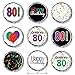 80th Birthday Party Favor Stickers - Multi-Colored (324 Count)