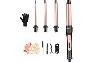 Hair Curling Wand Iron Set Conical Curling Iron Set Curling Wand Interchangeable Ceramic Hair Curler Set for Short & Long Hai