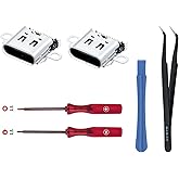 Mcbazel 2 Pack Type C Port Charging Cocket Replacement for Nintendo Switch USB C Charger Power DC Jack Socket Connector with 