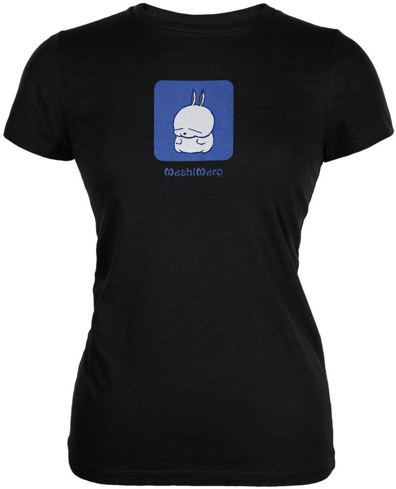 Mashimaro - Womens Logo Juniors T-Shirt Small Black