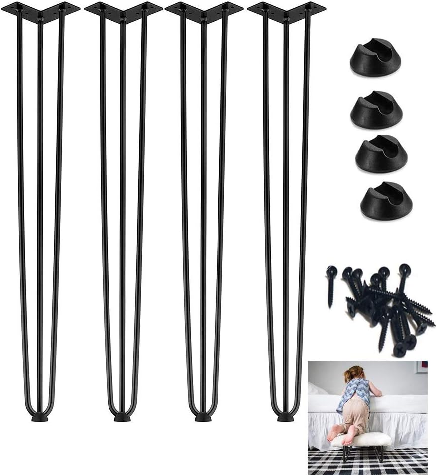 CYY JJT Hairpin Legs | 4 Legs with Guide Screws and Guard Base for Iron Table Legs for DIY Craft Furniture Table Legs (Size : 40in/100cm)
