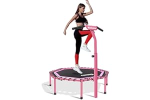 Gielmiy 40" Mini Trampoline,Silent Fitness Trampoline，Indoor Small Bungee Rebounder Cardio Trainer Workout for Adults（Max Load 330lbs）