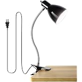 LALISU Desk lamp Eye-Caring Table Lamps, 360°Rotation Gooseneck Clip Lamp | Reading Desk Light Portable Reading Book Light Cl
