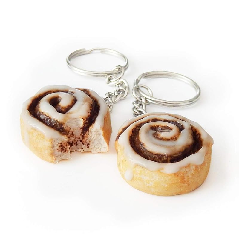 Cinnamon Roll Best Friend Keychain Miniature Food Handmade