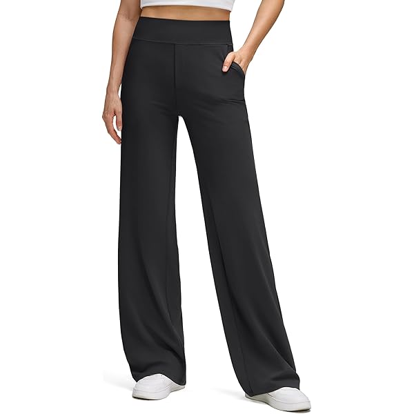 CRZ YOGA Damesbroek zonder naad aan de voorkant, wijde pijpen 30 inch - Yoga Lounge met hoge taille boterzacht en comfortabel casual Washed Denim XS