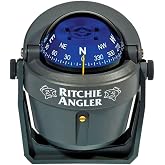 Ritchie Navigation RA-91 Angler Compass - Bracket Mount, Gray with Blue Dial, 2-3/4"